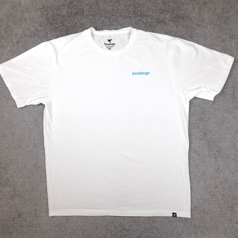 Birddogs Shirt Men's XL White Multicolor Bird Logo Graphic Tee Crewneck